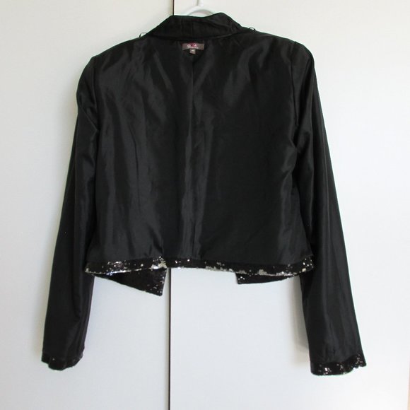 GDM Paris Black Sequin Open Crop Jacket - Picture 8 of 10